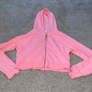Forever 21 cropped pink zip up